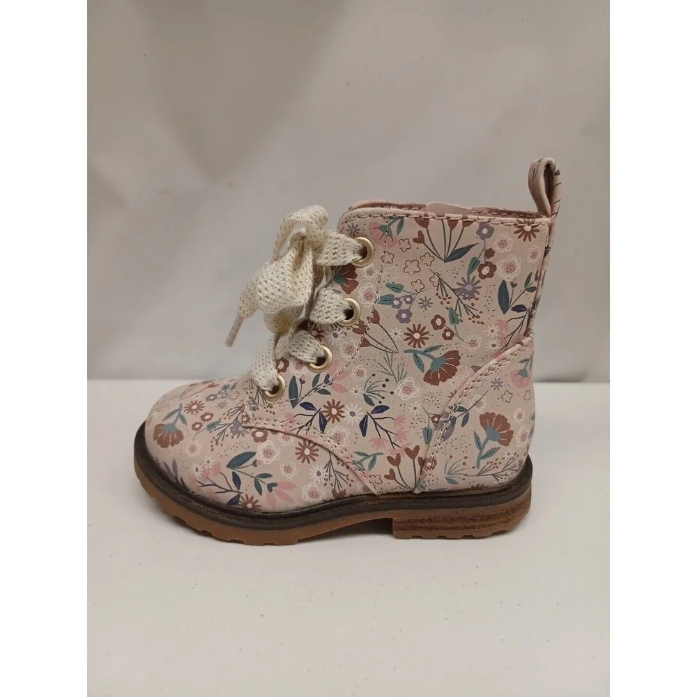 Toddler Girls Giovanna Pink Floral Print Boots Cat & Jack Sz 6